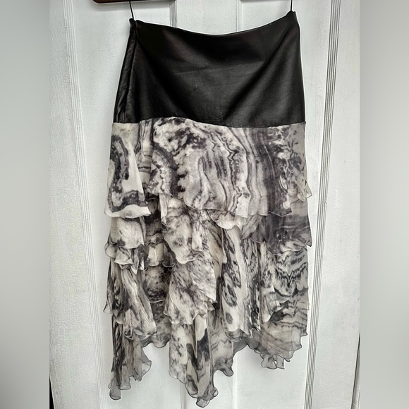 Carlos Miele Skirt, leather, silk, small - Picture 1 of 5